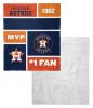 [Personalization Only] OFFICIAL MLB Colorblock Personalized Silk Touch Throw Blanket - Astros